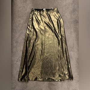Aritzia gold midi skirt